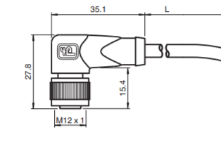 P-032797 V1-W-2M-PVC Conector hembra