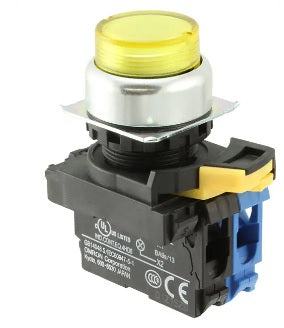 A22NLRPMTYAG100YC Cilíndrico (22/25 mm de diámetro), tipo de proyección redonda, lámpara LED, azul